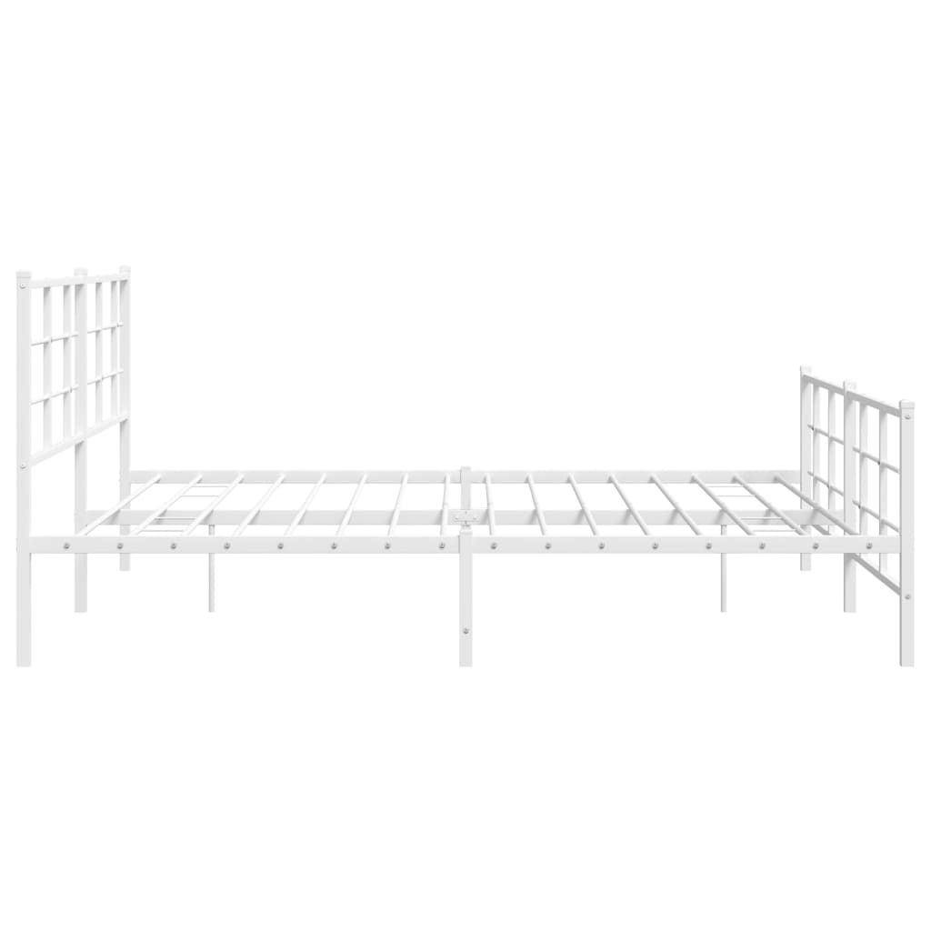 Bedframe met hoofd- en voeteneinde metaal wit 180x200 cm