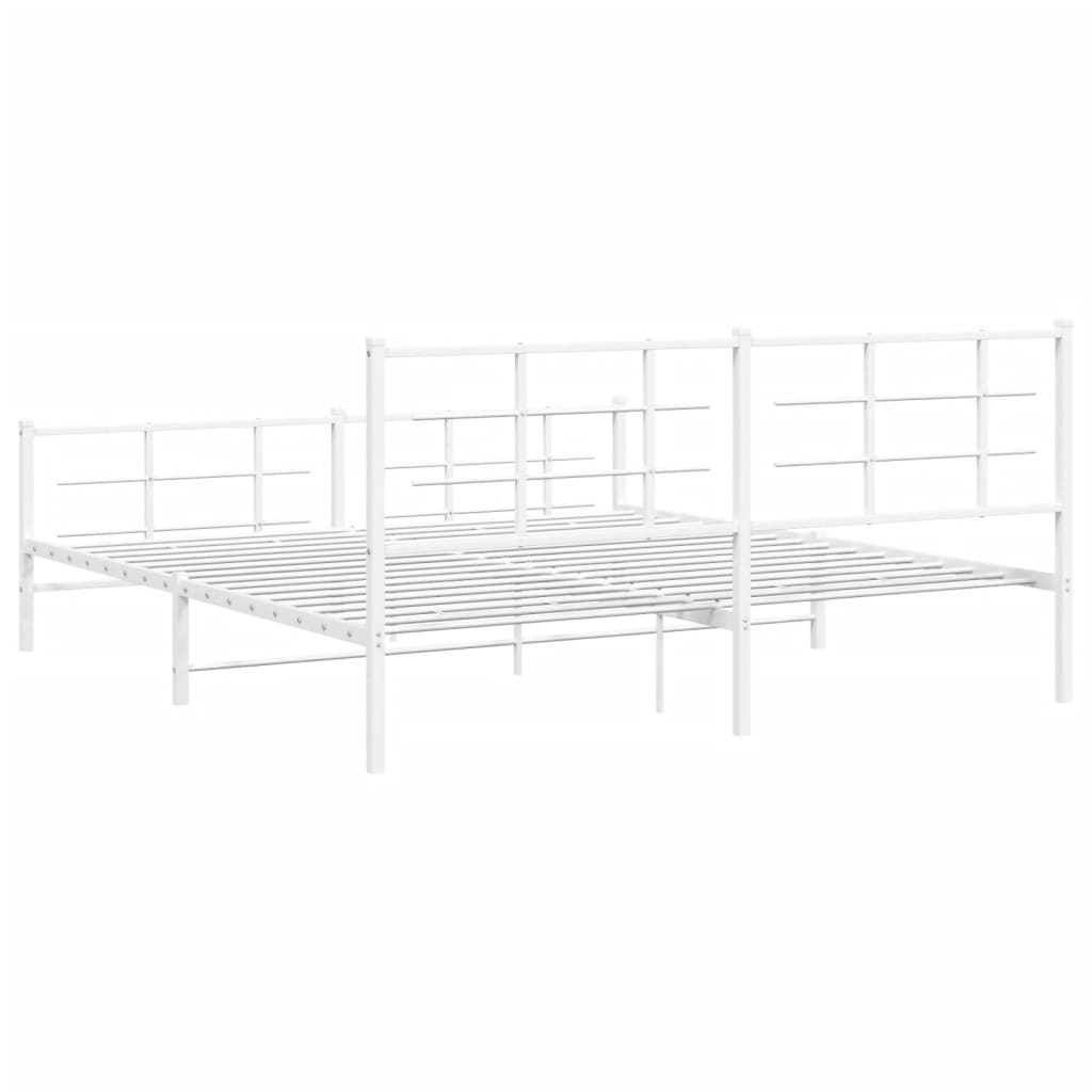 Bedframe met hoofd- en voeteneinde metaal wit 180x200 cm