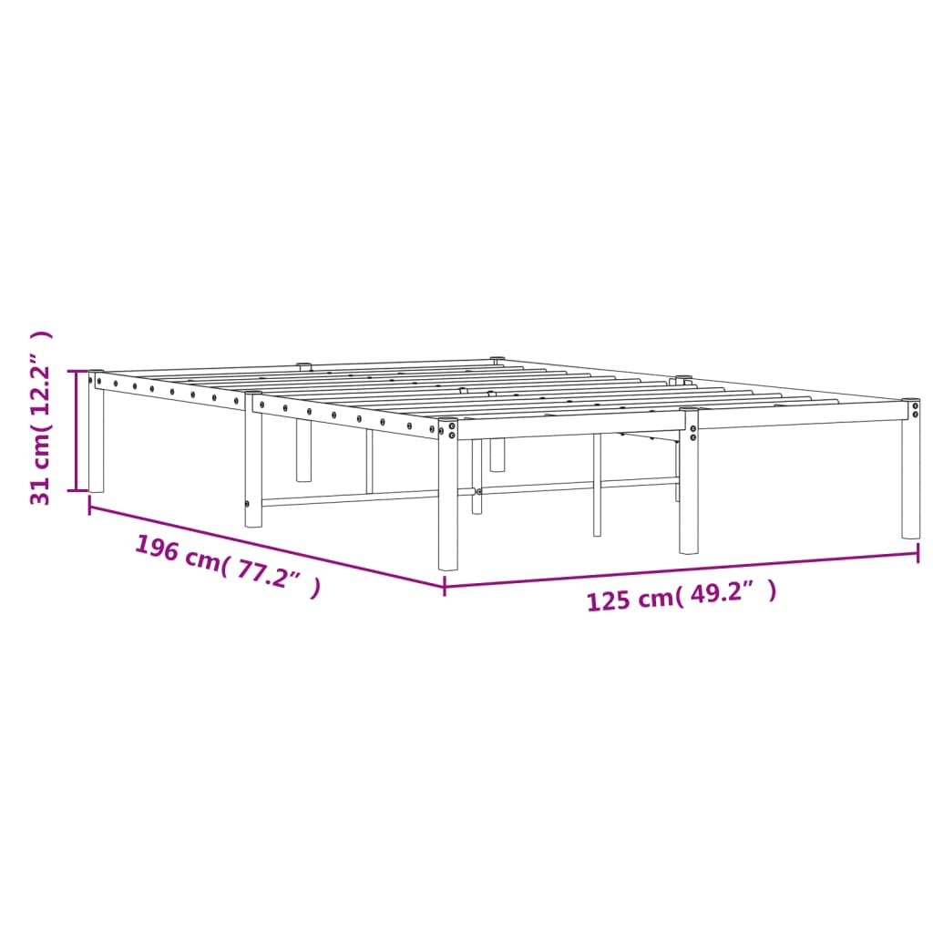 Bedframe metaal wit 120x190 cm