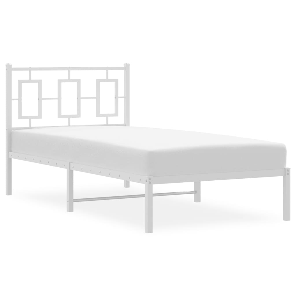 Bedframe met hoofdbord metaal wit 90x190 cm Bedden & bedframes | Creëer jouw Trendy Thuis | Gratis bezorgd & Retour | Trendy.nl