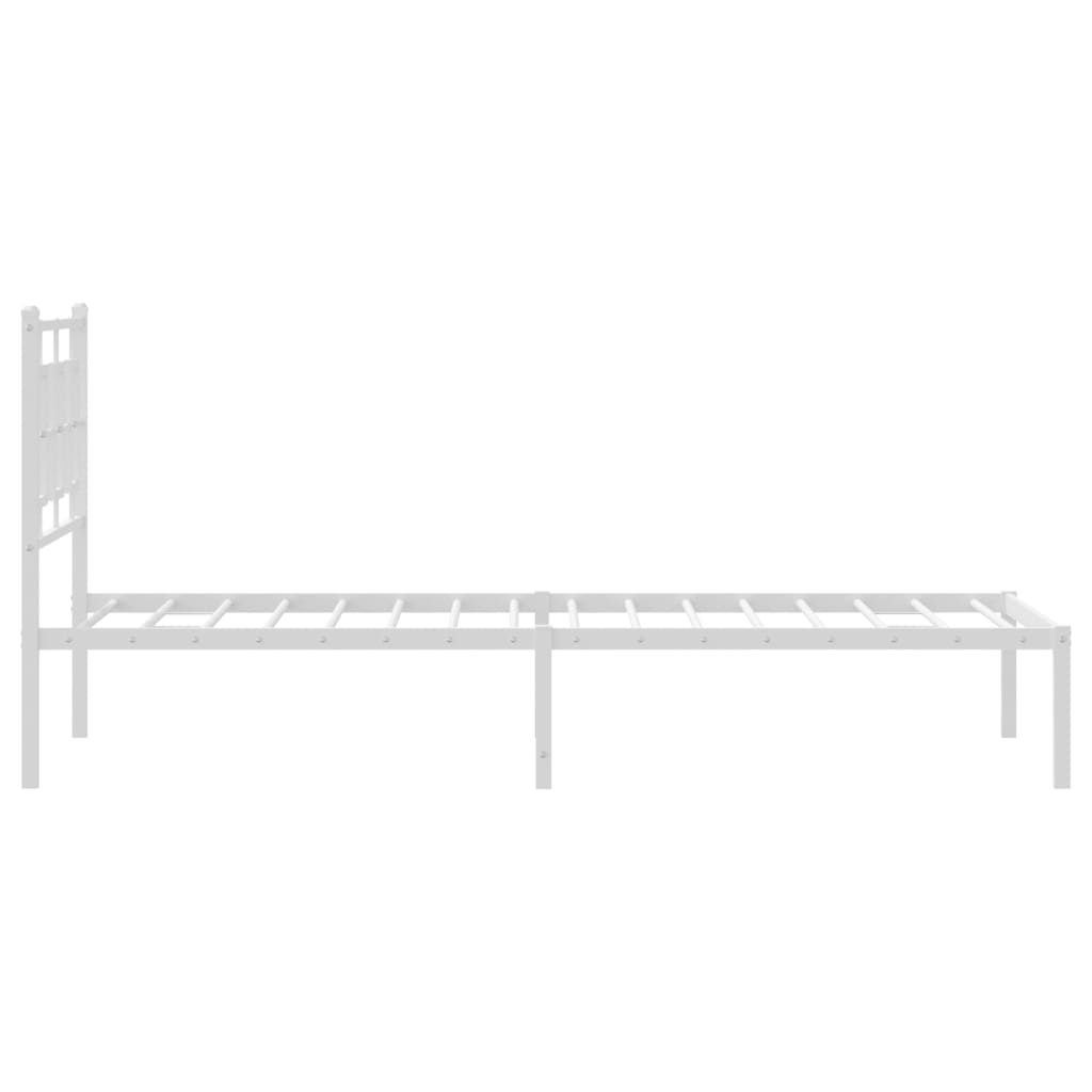 Bedframe met hoofdbord metaal wit 90x190 cm Bedden & bedframes | Creëer jouw Trendy Thuis | Gratis bezorgd & Retour | Trendy.nl