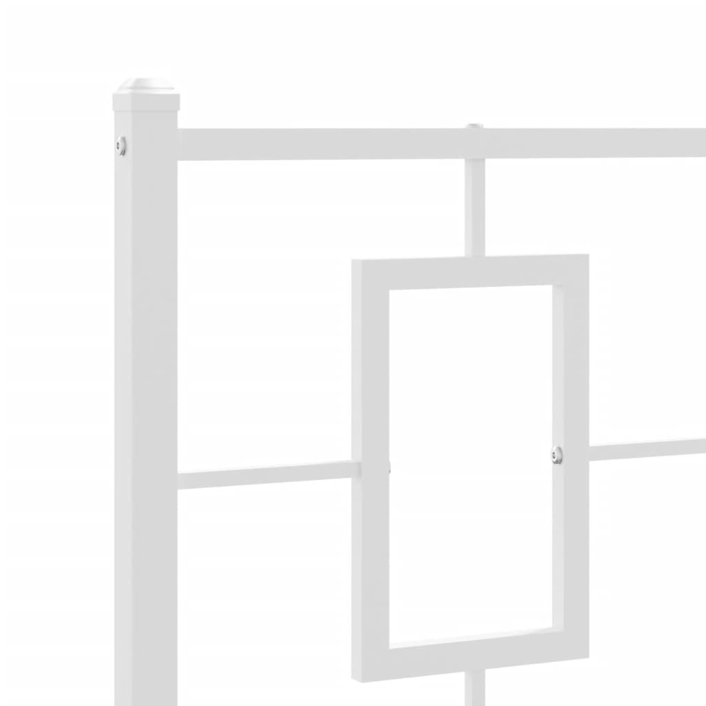 Bedframe met hoofdbord metaal wit 90x190 cm Bedden & bedframes | Creëer jouw Trendy Thuis | Gratis bezorgd & Retour | Trendy.nl