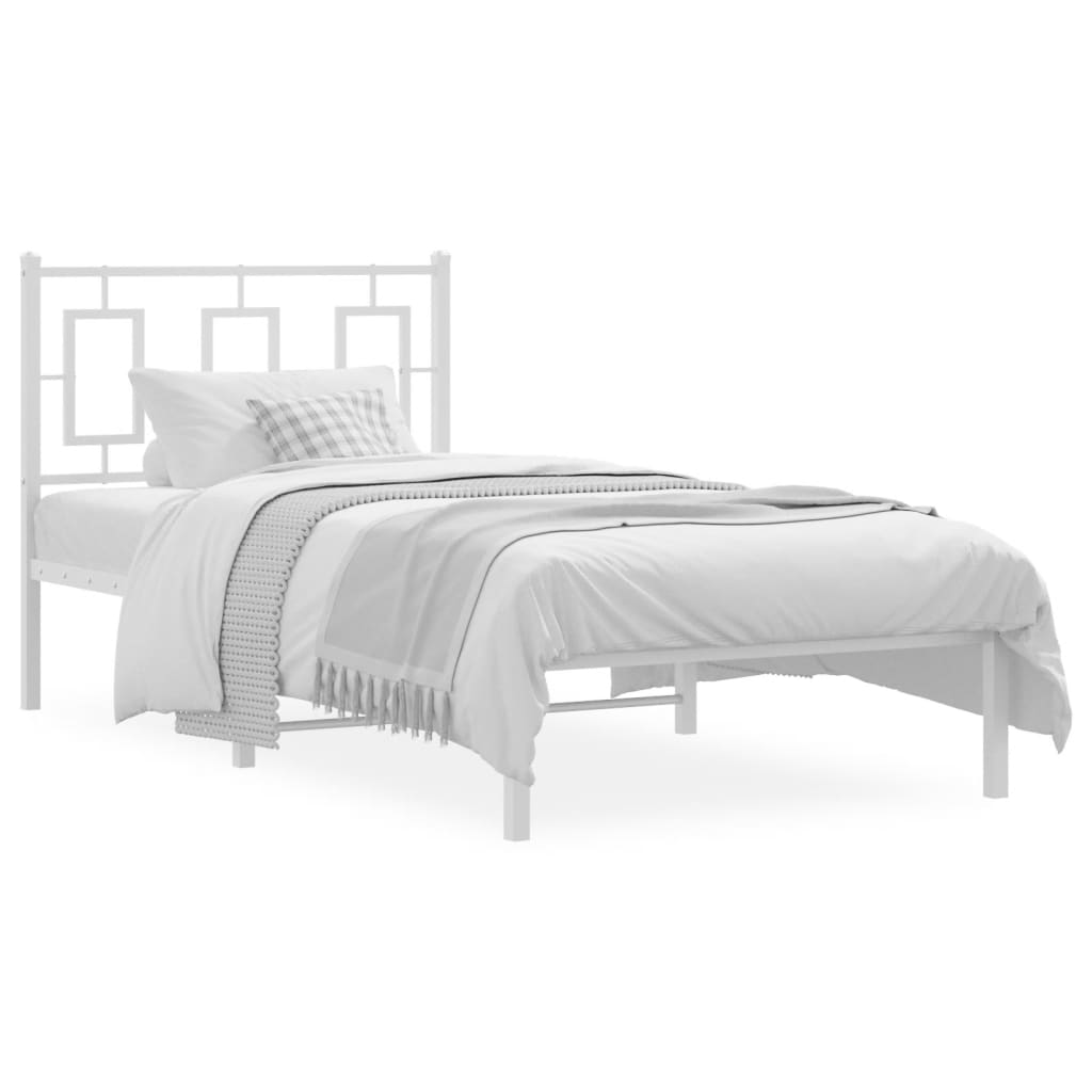 Bedframe met hoofdbord metaal wit 90x190 cm Bedden & bedframes | Creëer jouw Trendy Thuis | Gratis bezorgd & Retour | Trendy.nl