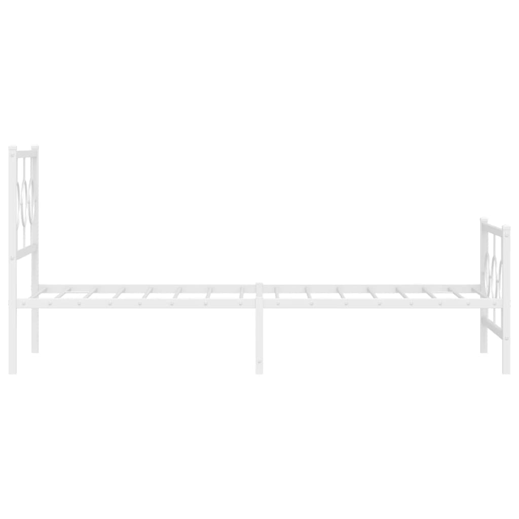 Bedframe met hoofd- en voeteneinde metaal wit 90x190 cm