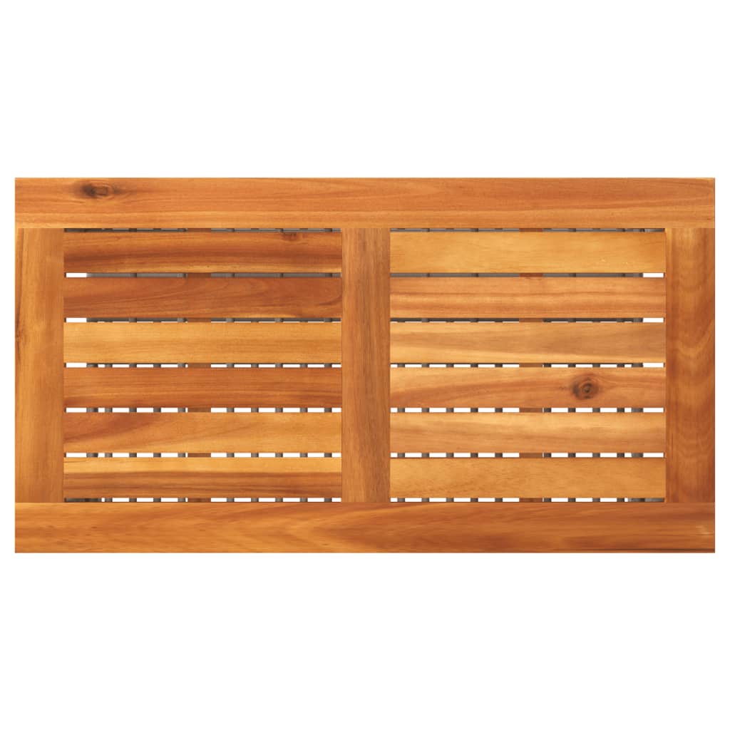 Tuintafel 70x38x42 cm poly rattan en acaciahout grijs Tuintafels | Creëer jouw Trendy Thuis | Gratis bezorgd & Retour | Trendy.nl