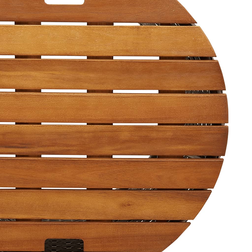 Tuinbijzettafels 2 st met houten blad poly rattan grijs Tuintafels | Creëer jouw Trendy Thuis | Gratis bezorgd & Retour | Trendy.nl