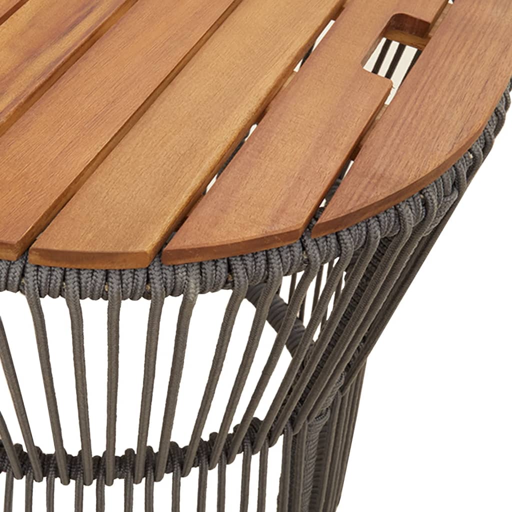 Tuinbijzettafels 2 st met houten blad poly rattan grijs Tuintafels | Creëer jouw Trendy Thuis | Gratis bezorgd & Retour | Trendy.nl