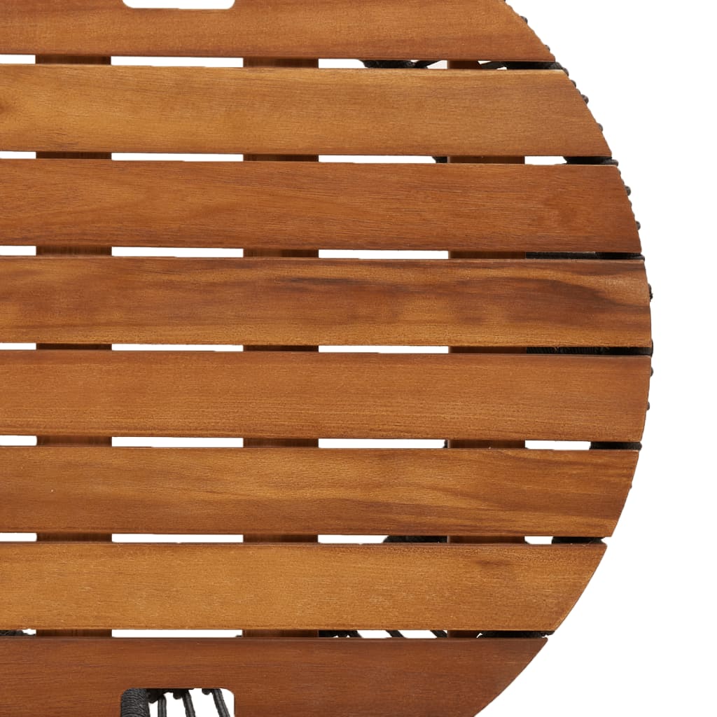 Tuinbijzettafels 2 st met houten blad poly rattan grijs Tuintafels | Creëer jouw Trendy Thuis | Gratis bezorgd & Retour | Trendy.nl