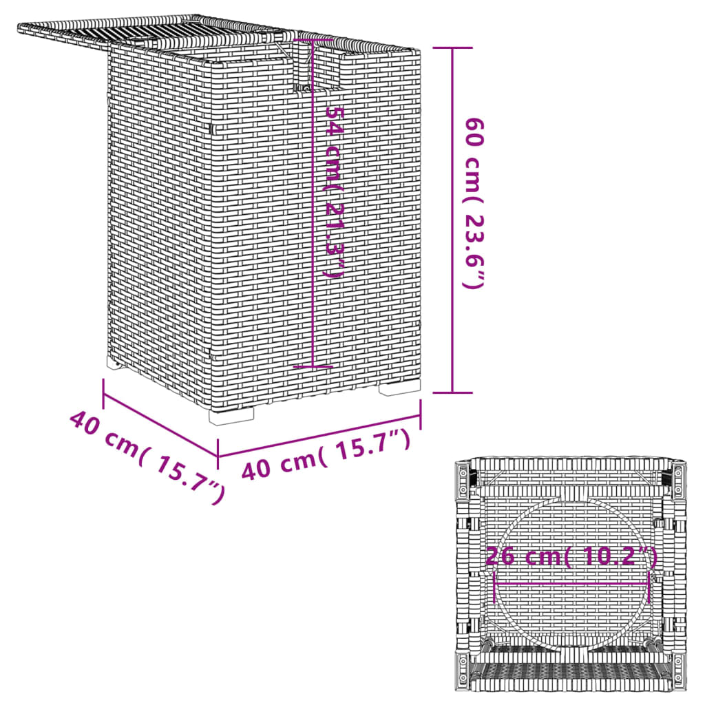 Afdekkast voor propaangasfles 40x40x60 cm Poly Rattan grijs Tuintafels | Creëer jouw Trendy Thuis | Gratis bezorgd & Retour | Trendy.nl