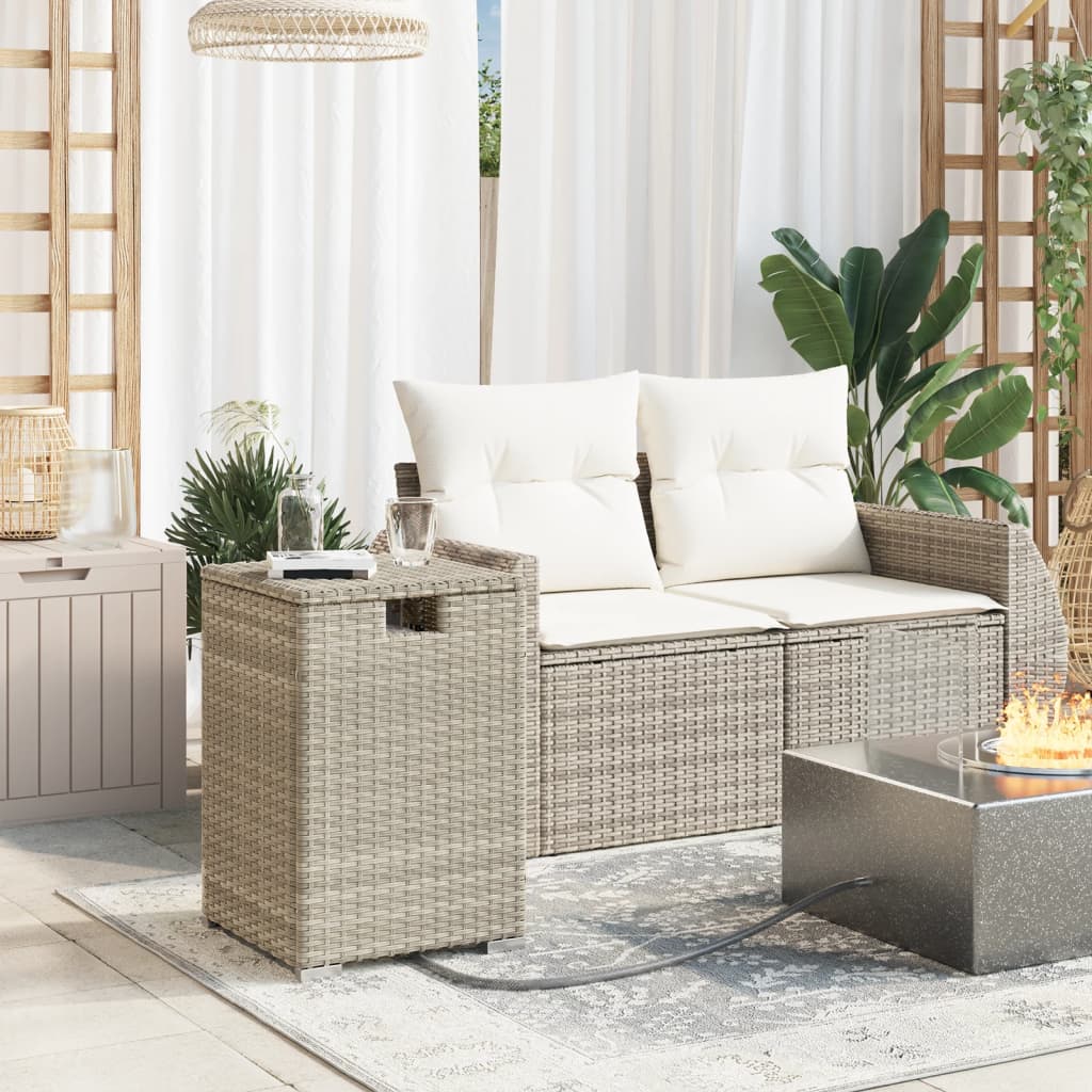 Afdekkast propaangasfles 40x40x60 cm Poly Rattan lichtgrijs Tuintafels | Creëer jouw Trendy Thuis | Gratis bezorgd & Retour | Trendy.nl