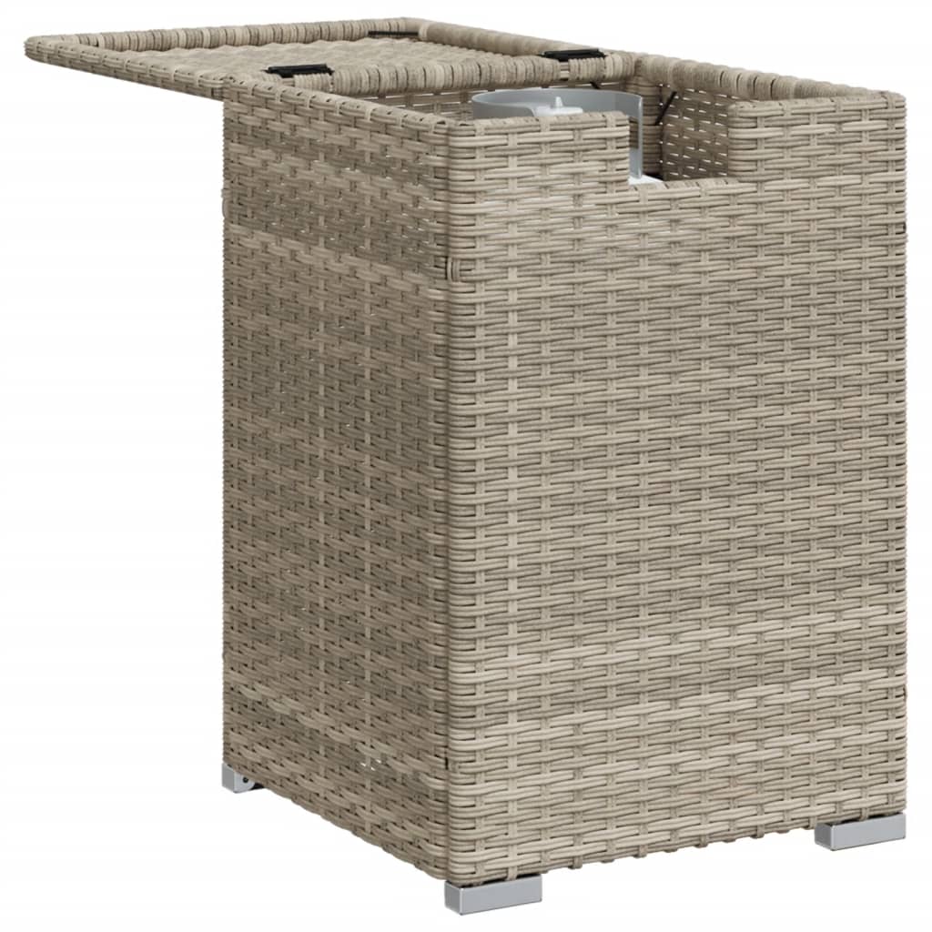 Afdekkast propaangasfles 40x40x60 cm Poly Rattan lichtgrijs Tuintafels | Creëer jouw Trendy Thuis | Gratis bezorgd & Retour | Trendy.nl