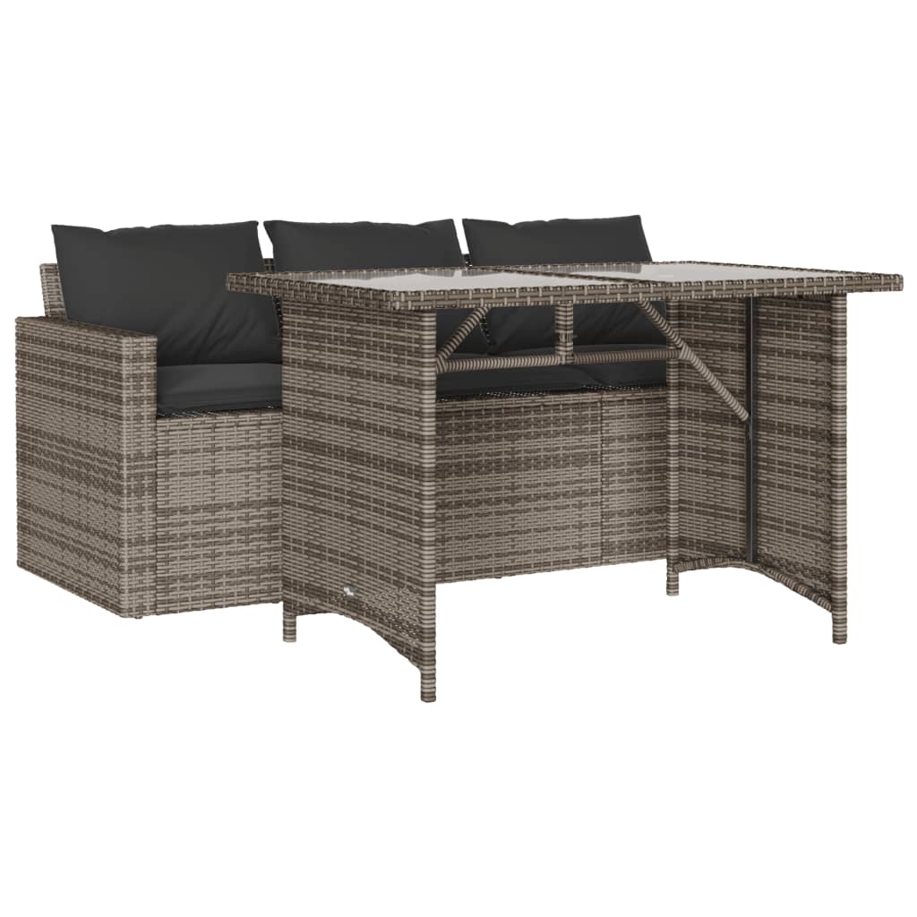 2-delige Tuinset met kussens poly rattan grijs Tuinsets | Creëer jouw Trendy Thuis | Gratis bezorgd & Retour | Trendy.nl