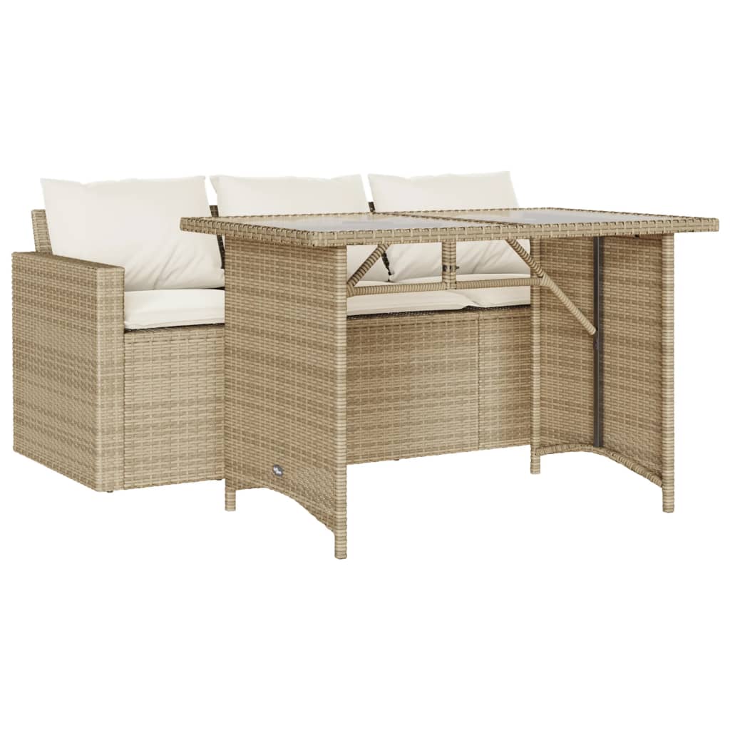 2-delige Tuinset met kussens poly rattan beige Tuinsets | Creëer jouw Trendy Thuis | Gratis bezorgd & Retour | Trendy.nl