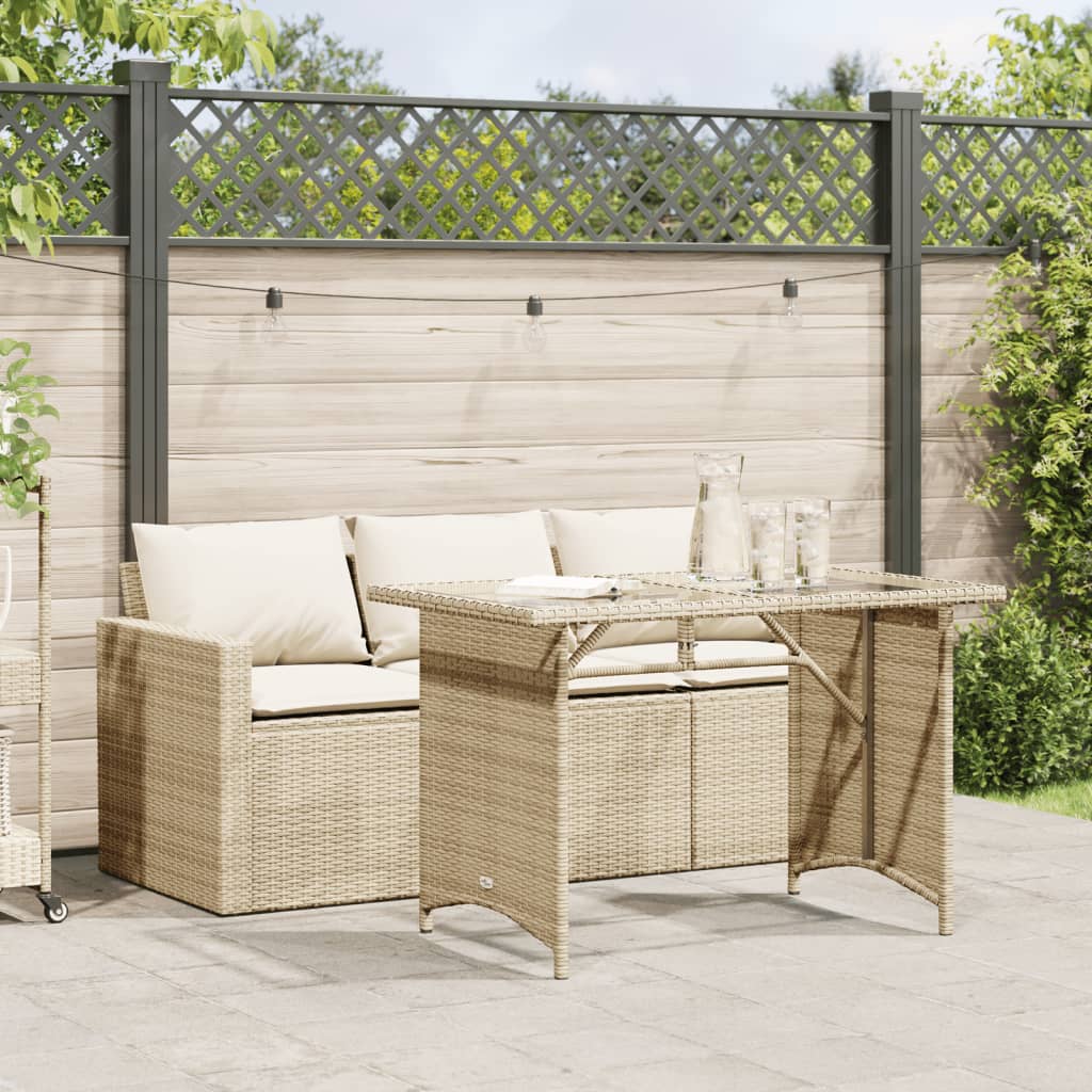 2-delige Tuinset met kussens poly rattan beige Tuinsets | Creëer jouw Trendy Thuis | Gratis bezorgd & Retour | Trendy.nl