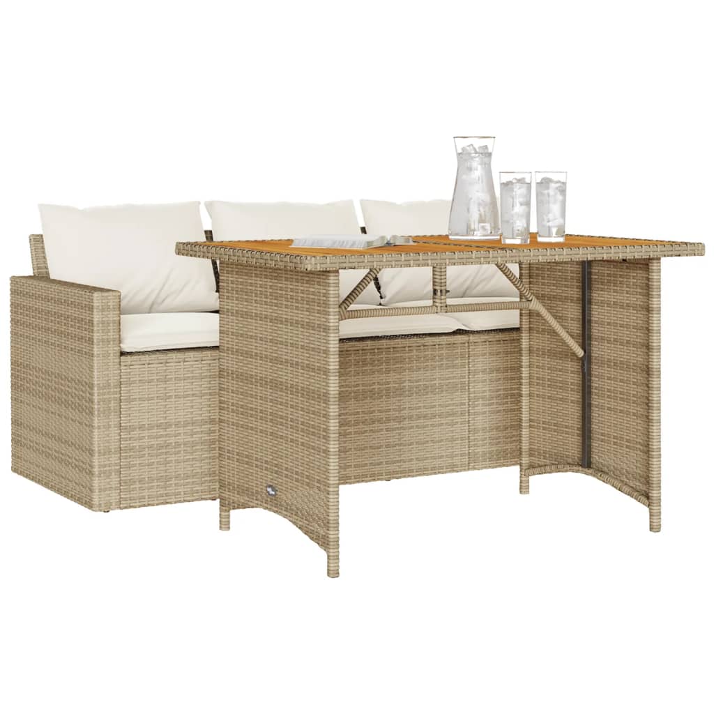 2-delige Tuinset met kussens poly rattan beige Tuinsets | Creëer jouw Trendy Thuis | Gratis bezorgd & Retour | Trendy.nl