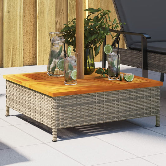 Parasolvoetbedekking 70x70x25 cm poly rattan acaciahout grijs Accessoires voor parasols & zonweringen | Creëer jouw Trendy Thuis | Gratis bezorgd & Retour | Trendy.nl