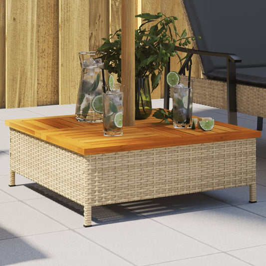 Parasolvoetbedekking 70x70x25 cm poly rattan acaciahout beige Accessoires voor parasols & zonweringen | Creëer jouw Trendy Thuis | Gratis bezorgd & Retour | Trendy.nl