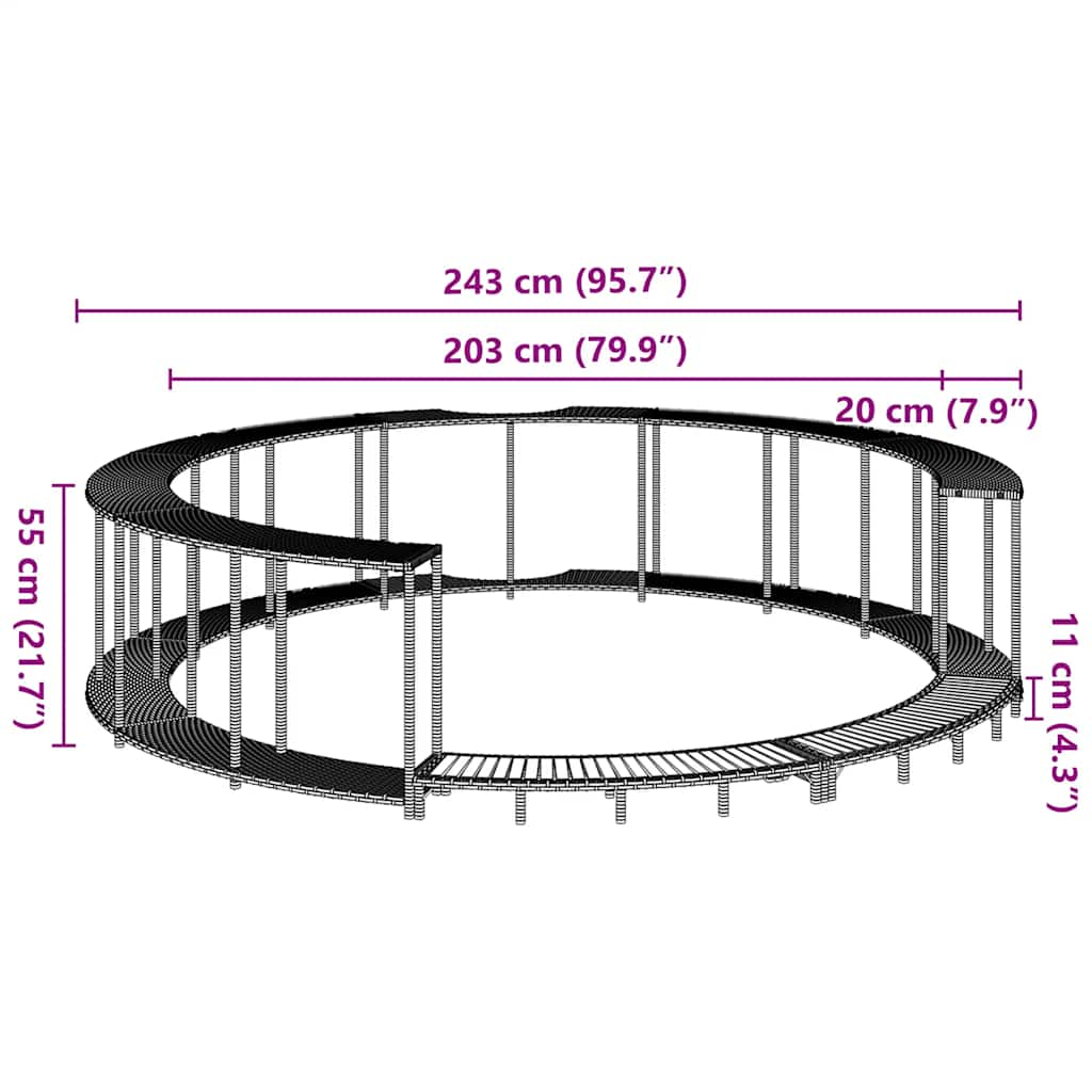 Hottub ombouw opbergruimte en houten opstapje poly rattan grijs