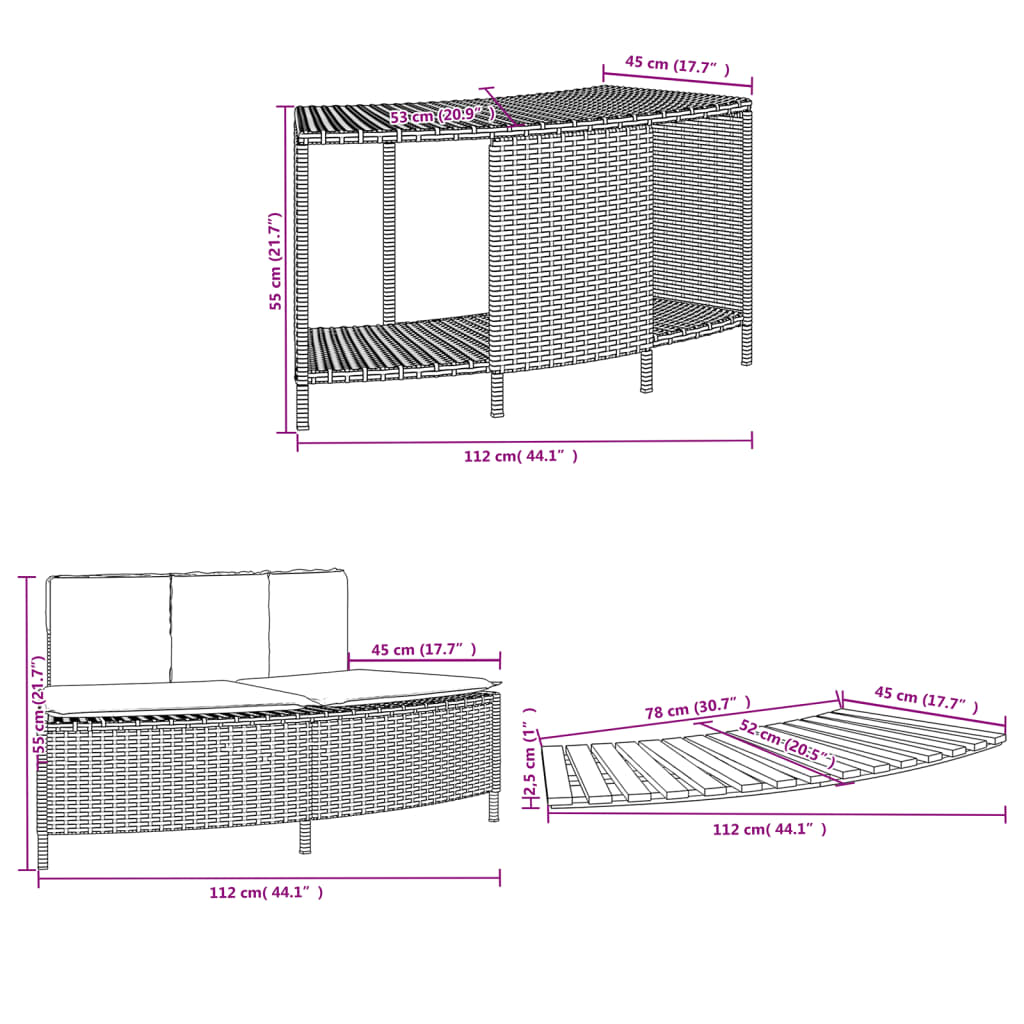 Hottub-ombouw poly rattan en massief acaciahout zwart Accessoires voor zwembaden & spa's | Creëer jouw Trendy Thuis | Gratis bezorgd & Retour | Trendy.nl