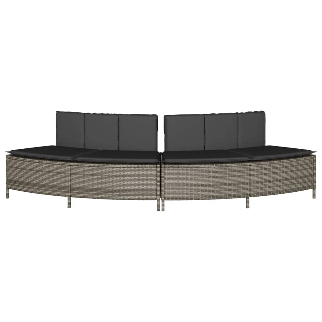 Hottub-bankjes met kussens 2 st poly rattan grijs Accessoires voor zwembaden & spa's | Creëer jouw Trendy Thuis | Gratis bezorgd & Retour | Trendy.nl