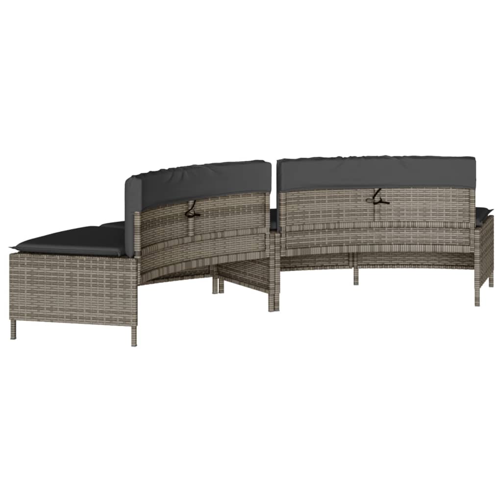 Hottub-bankjes met kussens 2 st poly rattan grijs Accessoires voor zwembaden & spa's | Creëer jouw Trendy Thuis | Gratis bezorgd & Retour | Trendy.nl