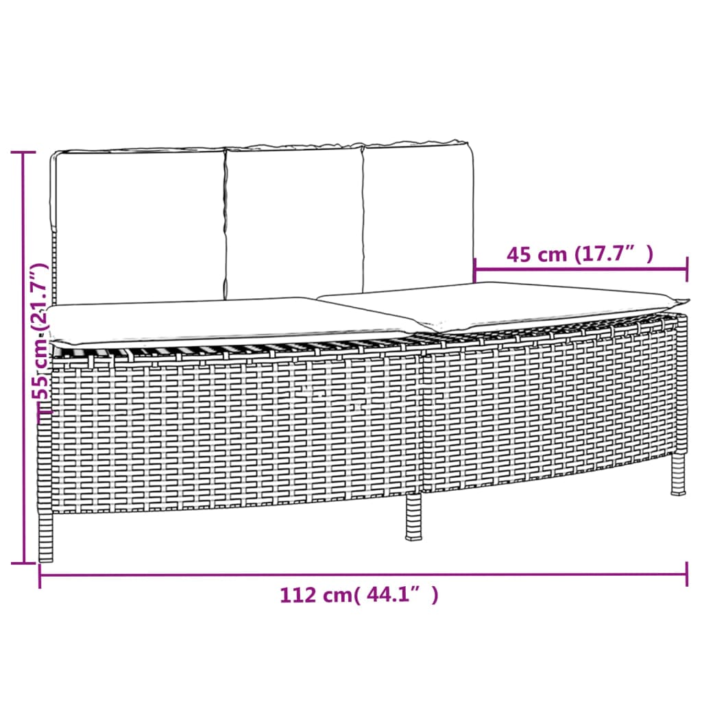 Hottub-bankjes met kussens 2 st poly rattan grijs Accessoires voor zwembaden & spa's | Creëer jouw Trendy Thuis | Gratis bezorgd & Retour | Trendy.nl