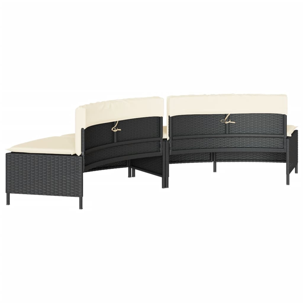 Hottub-bankjes met kussens 2 st poly rattan zwart Accessoires voor zwembaden & spa's | Creëer jouw Trendy Thuis | Gratis bezorgd & Retour | Trendy.nl