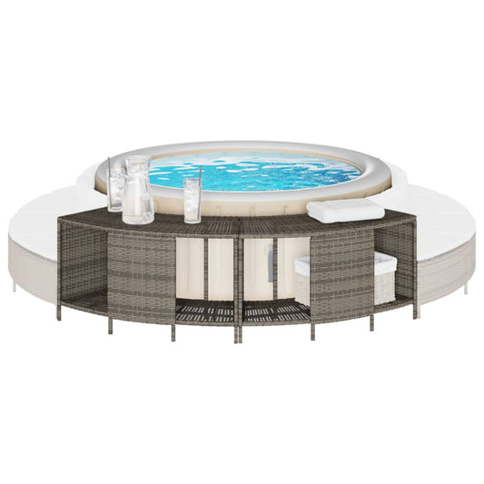 Opbergschappen voor hottub 2 st poly rattan grijs Accessoires voor zwembaden & spa's | Creëer jouw Trendy Thuis | Gratis bezorgd & Retour | Trendy.nl