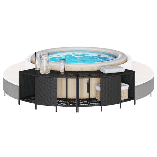 Opbergschappen voor hottub 2 st poly rattan zwart Accessoires voor zwembaden & spa's | Creëer jouw Trendy Thuis | Gratis bezorgd & Retour | Trendy.nl