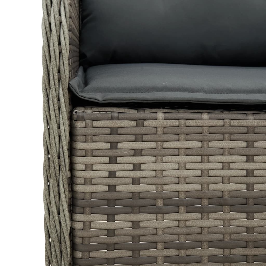 3-delige Tuinset met kussens poly rattan grijs Tuinsets | Creëer jouw Trendy Thuis | Gratis bezorgd & Retour | Trendy.nl