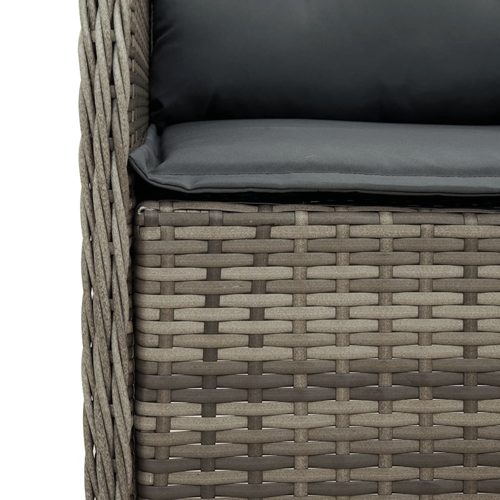 9-delige Tuinset met kussens poly rattan grijs Tuinsets | Creëer jouw Trendy Thuis | Gratis bezorgd & Retour | Trendy.nl