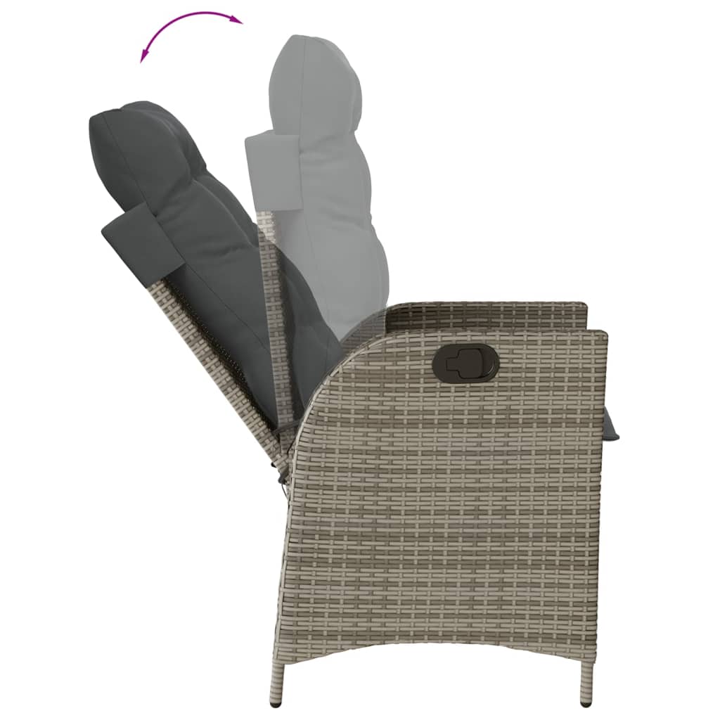 3-delige Tuinset met kussens poly rattan grijs Tuinsets | Creëer jouw Trendy Thuis | Gratis bezorgd & Retour | Trendy.nl