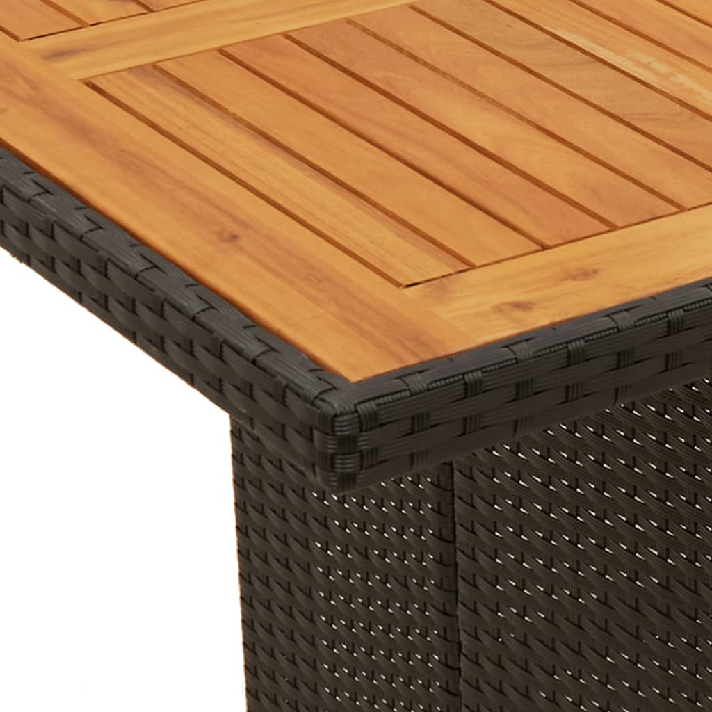 7-delige Tuinset met kussens poly rattan zwart