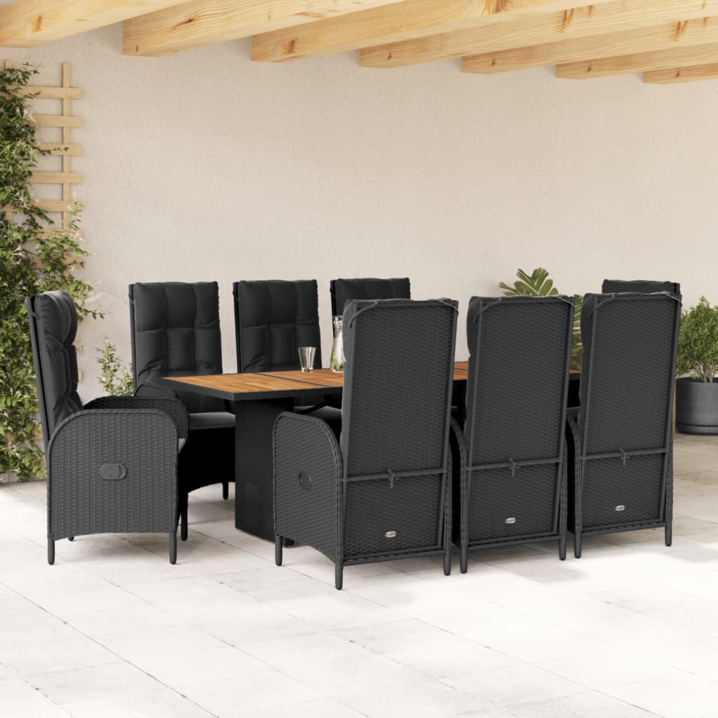 9-delige Tuinset poly rattan zwart Tuinsets | Creëer jouw Trendy Thuis | Gratis bezorgd & Retour | Trendy.nl