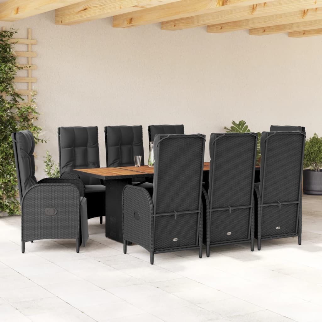 9-delige Tuinset poly rattan zwart Tuinsets | Creëer jouw Trendy Thuis | Gratis bezorgd & Retour | Trendy.nl