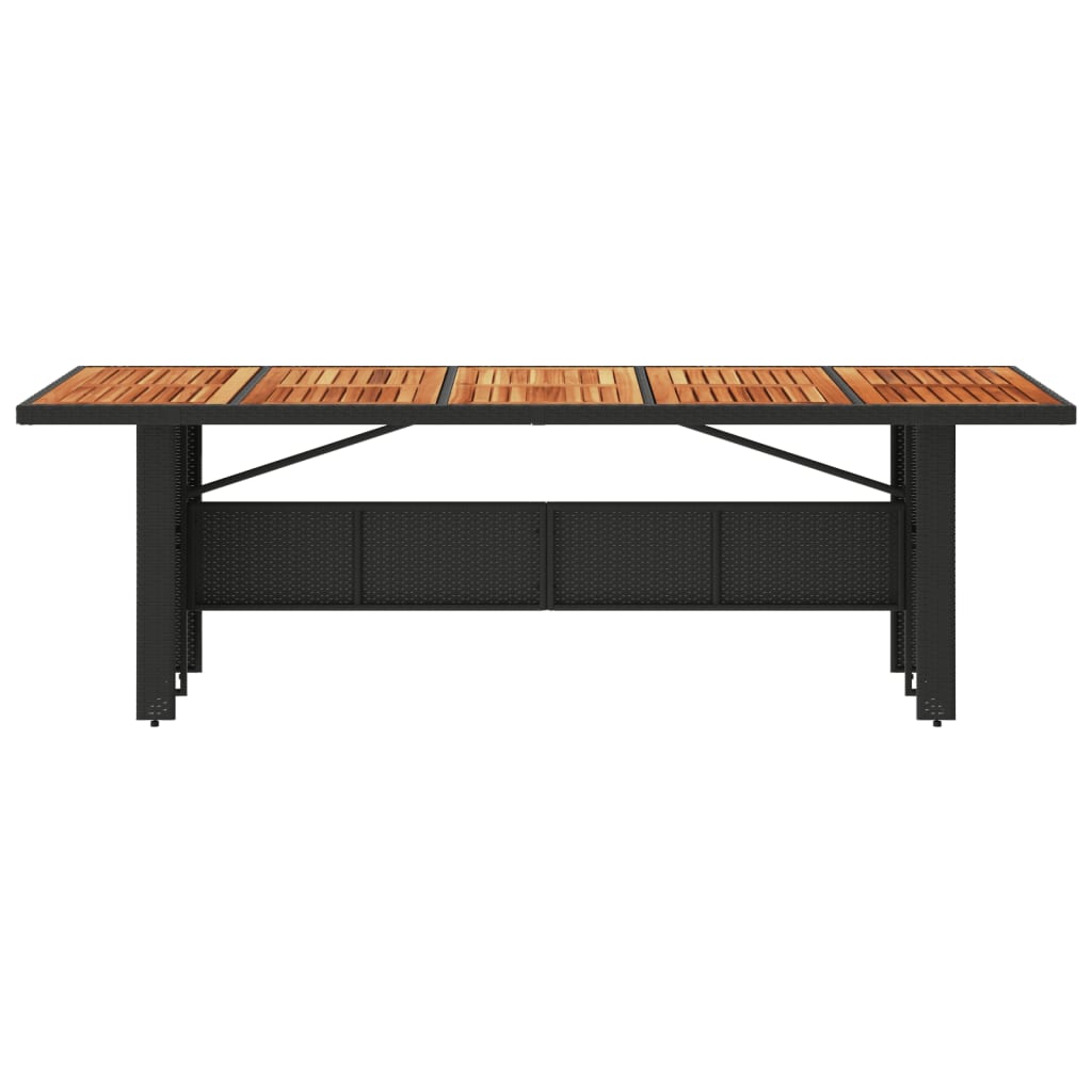 Tuintafel met acaciahouten blad 240x90x75 cm poly rattan zwart Tuintafels | Creëer jouw Trendy Thuis | Gratis bezorgd & Retour | Trendy.nl