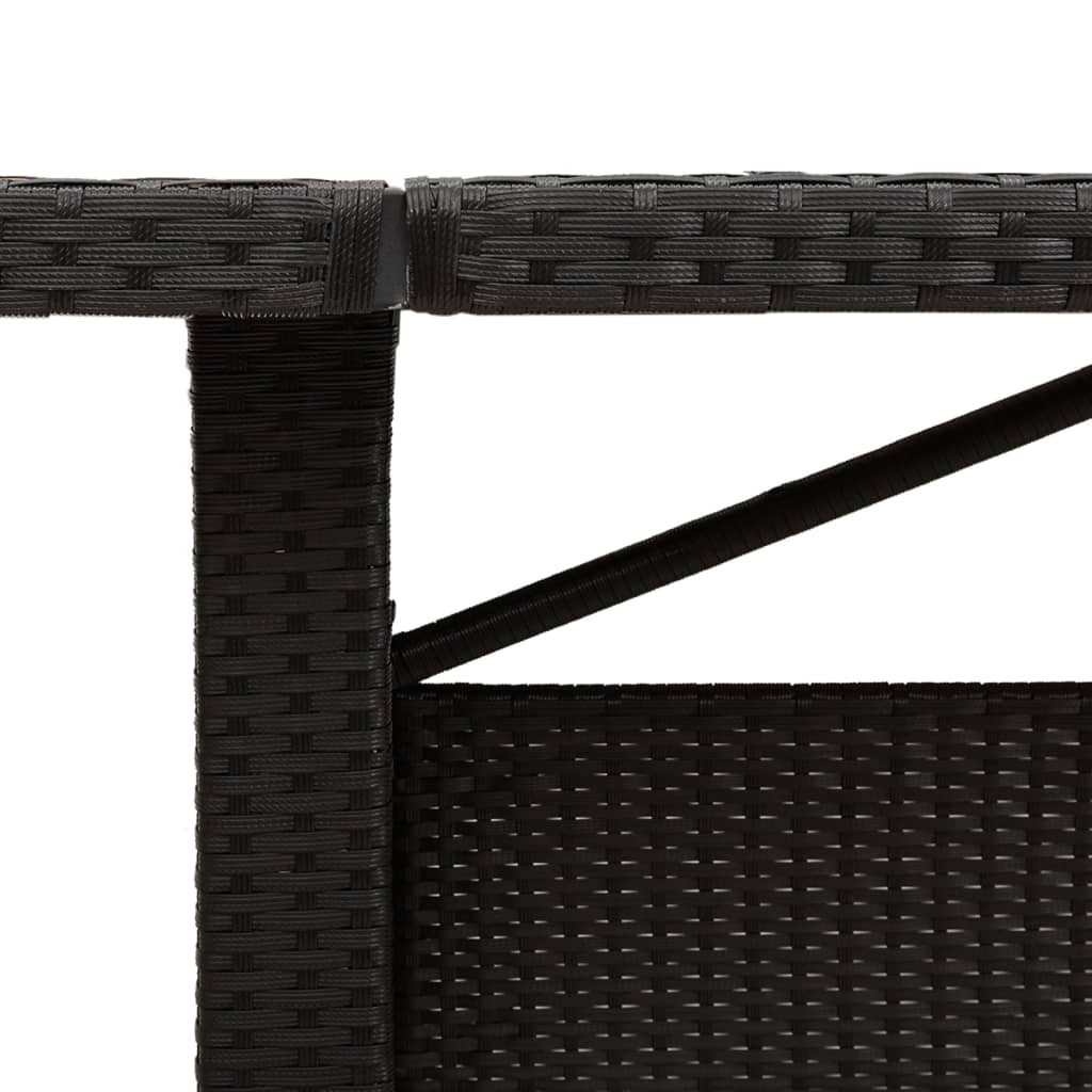 Tuintafel met acaciahouten blad 240x90x75 cm poly rattan zwart Tuintafels | Creëer jouw Trendy Thuis | Gratis bezorgd & Retour | Trendy.nl