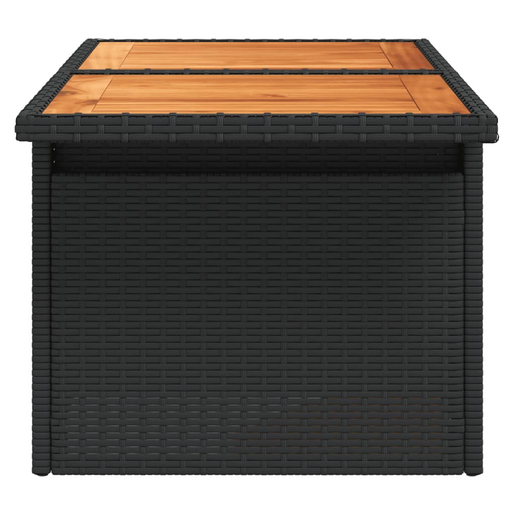 Rattan Tuintafel 100x55x73 cm poly rattan en acaciahout zwart Tuintafels | Creëer jouw Trendy Thuis | Gratis bezorgd & Retour | Trendy.nl