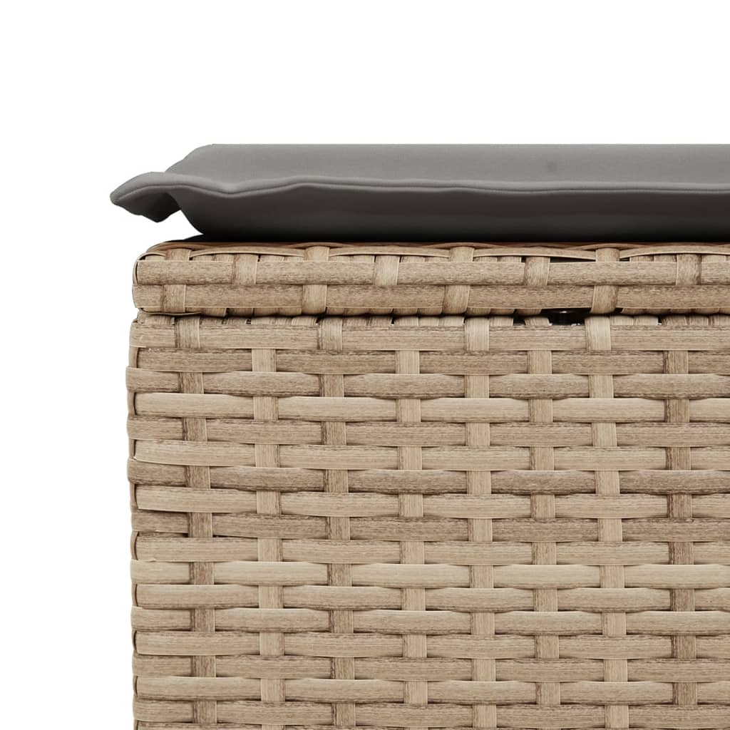 Tuinkruk met kussen 55x55x37 cm poly rattan beige Tuinpoefs | Creëer jouw Trendy Thuis | Gratis bezorgd & Retour | Trendy.nl