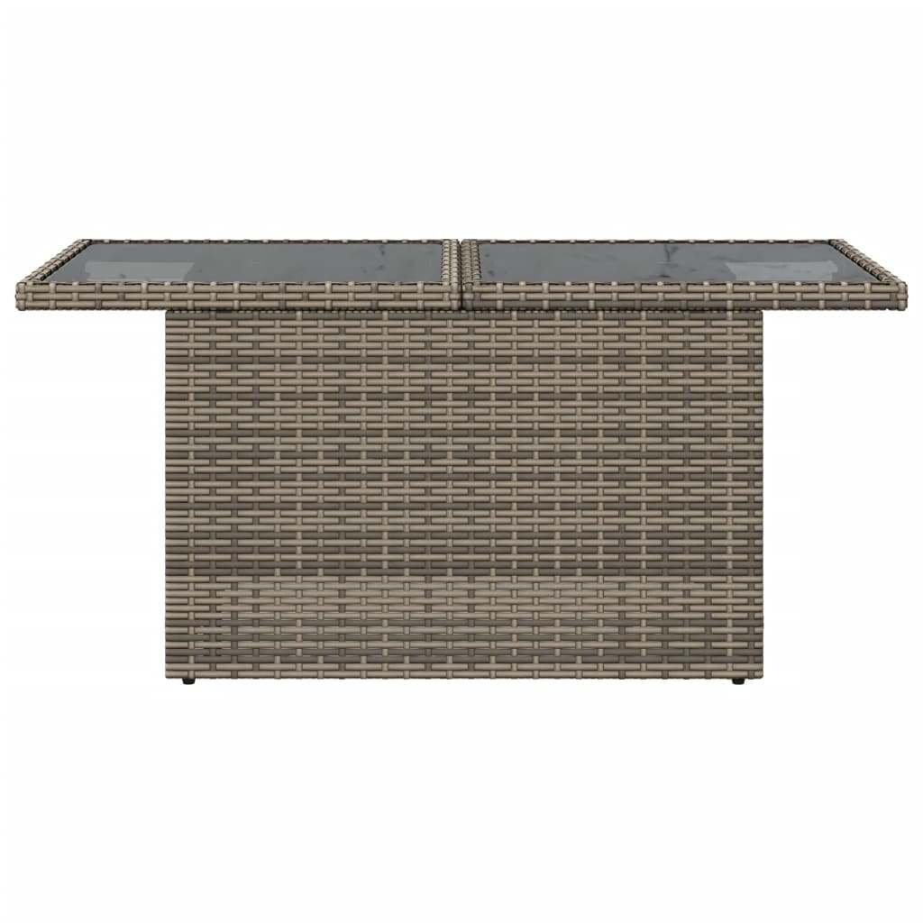 Tuintafel met glazen blad 100x55x73 cm poly rattan grijs Tuintafels | Creëer jouw Trendy Thuis | Gratis bezorgd & Retour | Trendy.nl