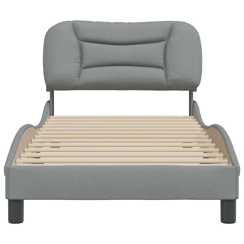 Bedframe met hoofdbord stof lichtgrijs 90x190 cm Bedden & bedframes | Creëer jouw Trendy Thuis | Gratis bezorgd & Retour | Trendy.nl