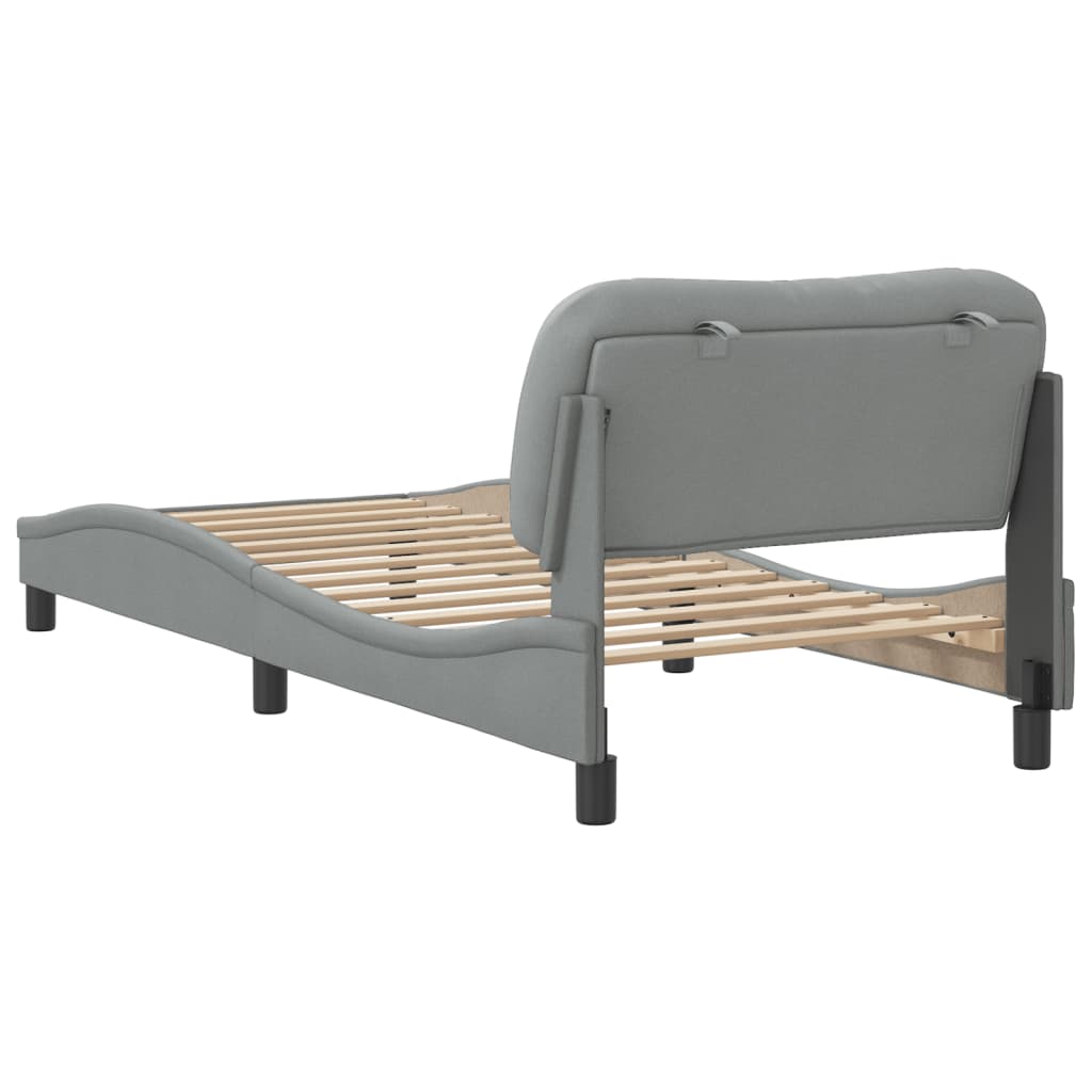 Bedframe met hoofdbord stof lichtgrijs 90x190 cm Bedden & bedframes | Creëer jouw Trendy Thuis | Gratis bezorgd & Retour | Trendy.nl