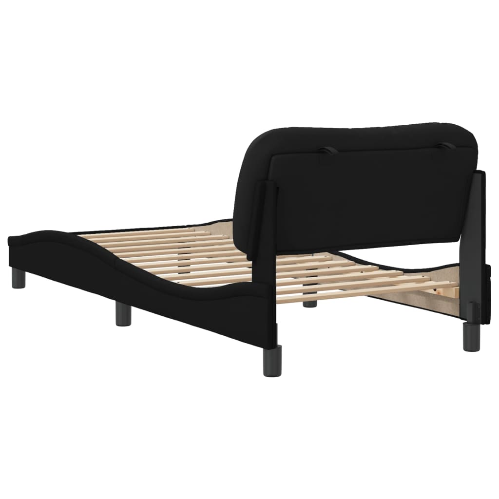 Bedframe met hoofdbord stof zwart 90x190 cm Bedden & bedframes | Creëer jouw Trendy Thuis | Gratis bezorgd & Retour | Trendy.nl