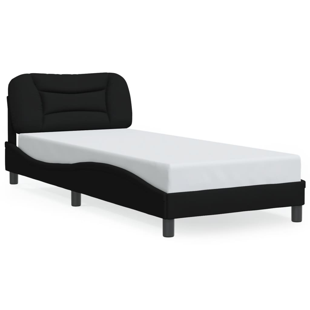 Bedframe met hoofdbord stof zwart 90x190 cm Bedden & bedframes | Creëer jouw Trendy Thuis | Gratis bezorgd & Retour | Trendy.nl