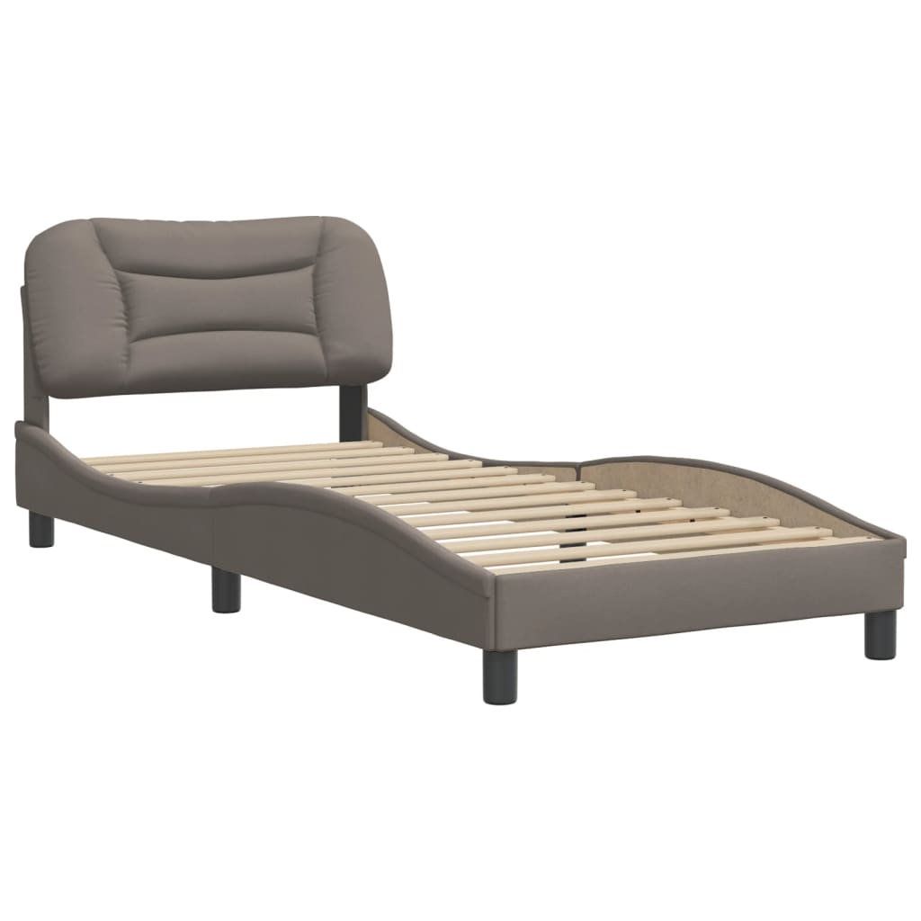 Bedframe met hoofdbord stof taupe 90x190 cm Bedden & bedframes | Creëer jouw Trendy Thuis | Gratis bezorgd & Retour | Trendy.nl