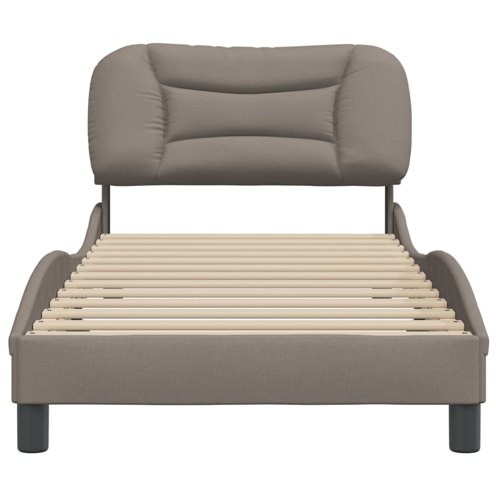 Bedframe met hoofdbord stof taupe 90x190 cm Bedden & bedframes | Creëer jouw Trendy Thuis | Gratis bezorgd & Retour | Trendy.nl