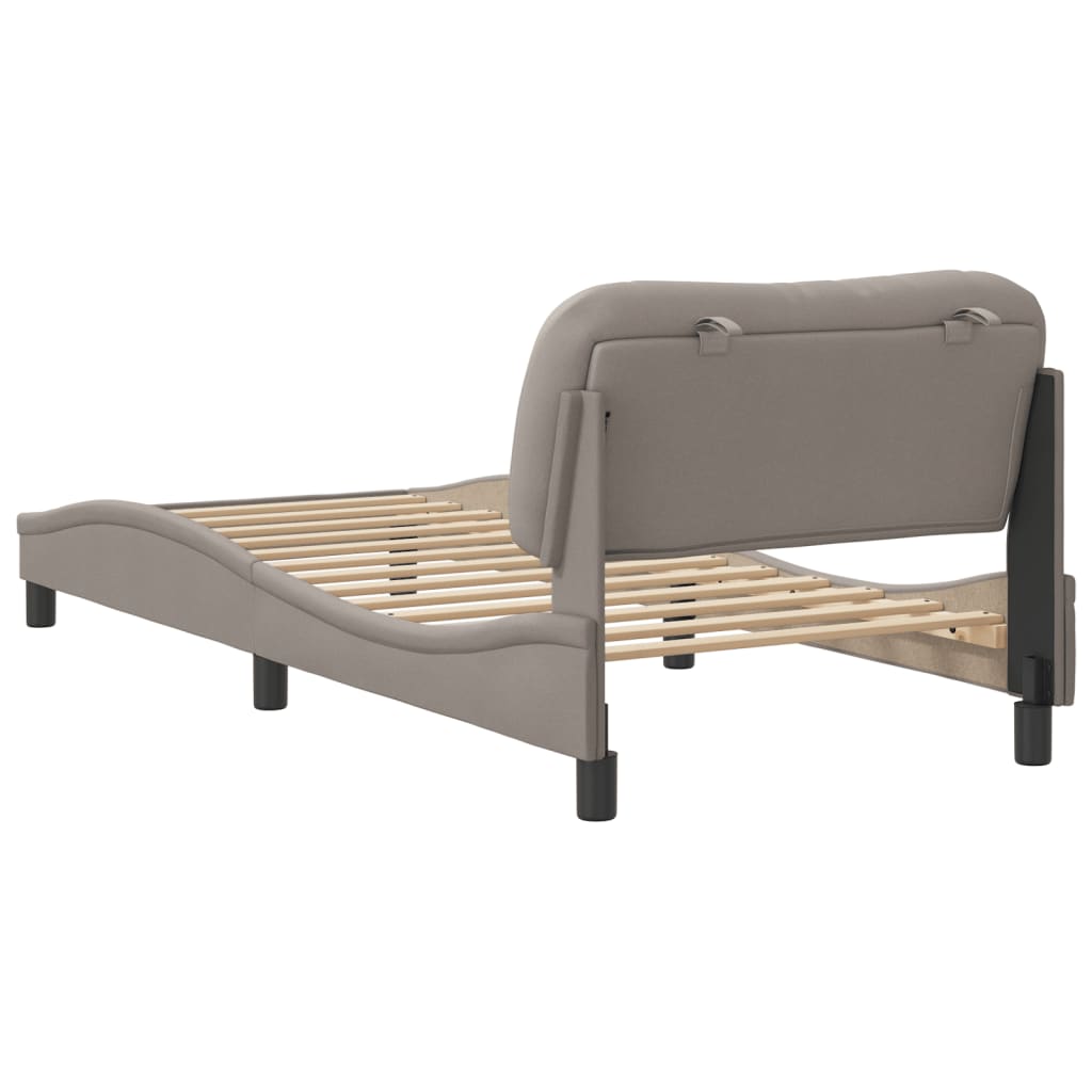 Bedframe met hoofdbord stof taupe 90x190 cm Bedden & bedframes | Creëer jouw Trendy Thuis | Gratis bezorgd & Retour | Trendy.nl