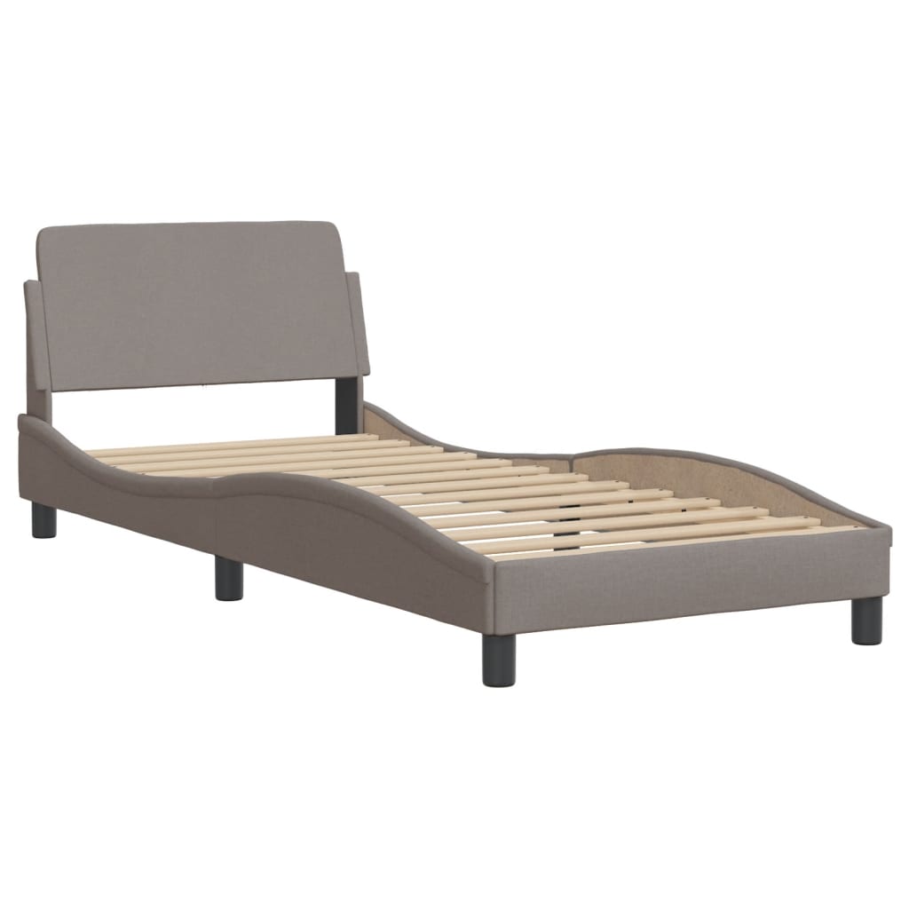 Bedframe met hoofdbord stof taupe 90x190 cm Bedden & bedframes | Creëer jouw Trendy Thuis | Gratis bezorgd & Retour | Trendy.nl