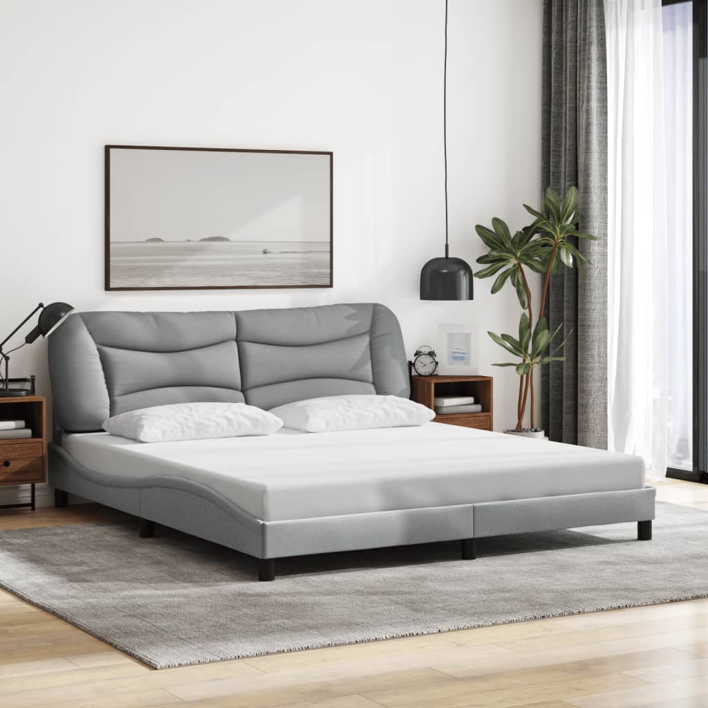 Bedframe zonder matras stof lichtgrijs 180x200 cm Bedden & bedframes | Creëer jouw Trendy Thuis | Gratis bezorgd & Retour | Trendy.nl