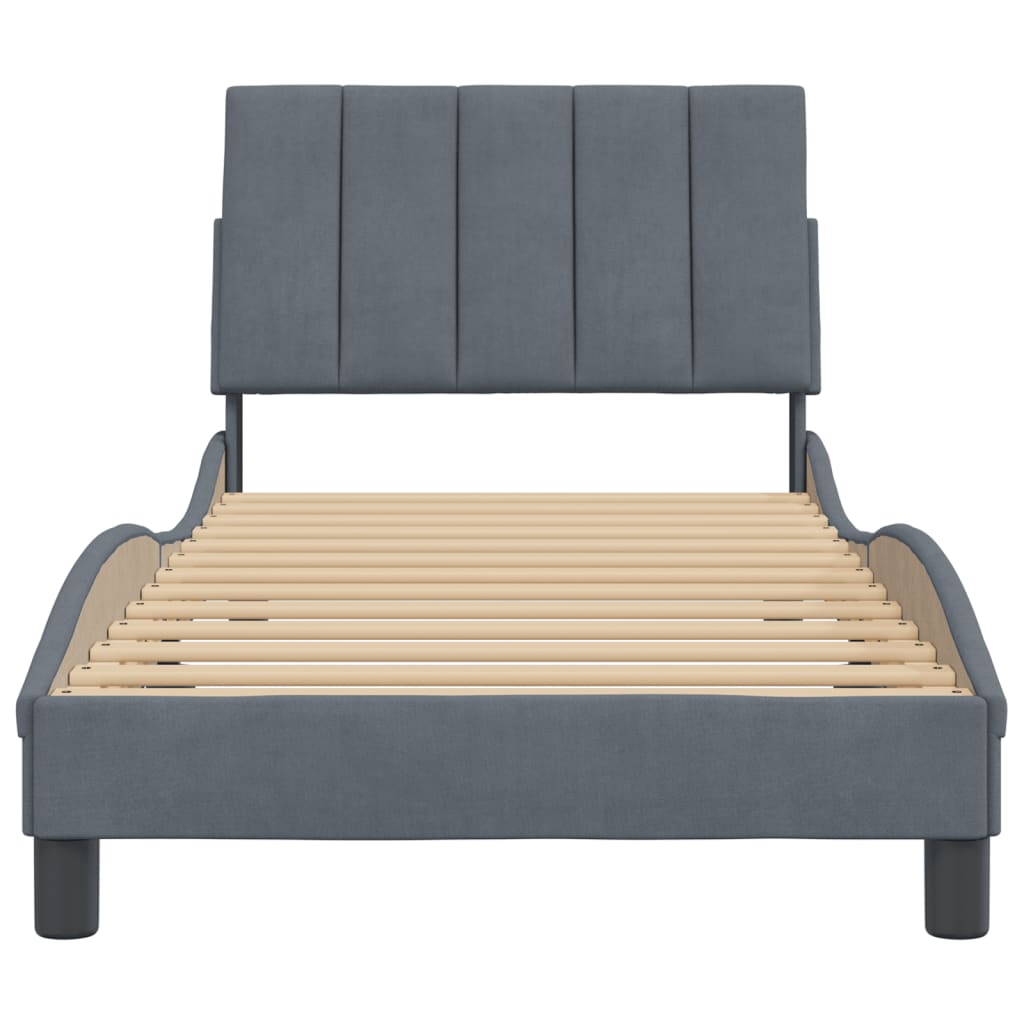 Bedframe zonder matras 90x190 cm fluweel donkergrijs